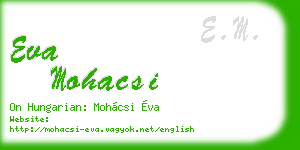 eva mohacsi business card