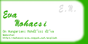 eva mohacsi business card